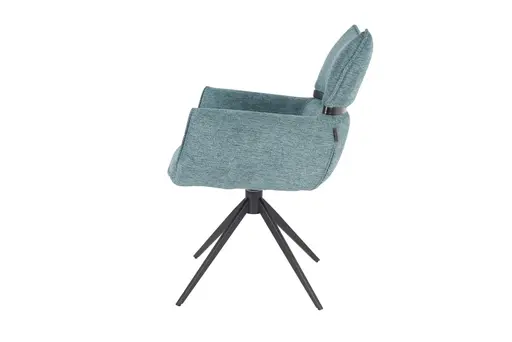 Armlehnstuhl MARJA - drehbar, Stoff, Türkis