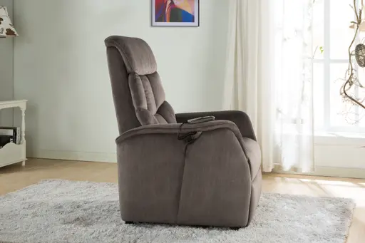 TV-Sessel - Aufstehhilfe, Relaxfunktion, Kopfteilverstellung, Stoff, Grau