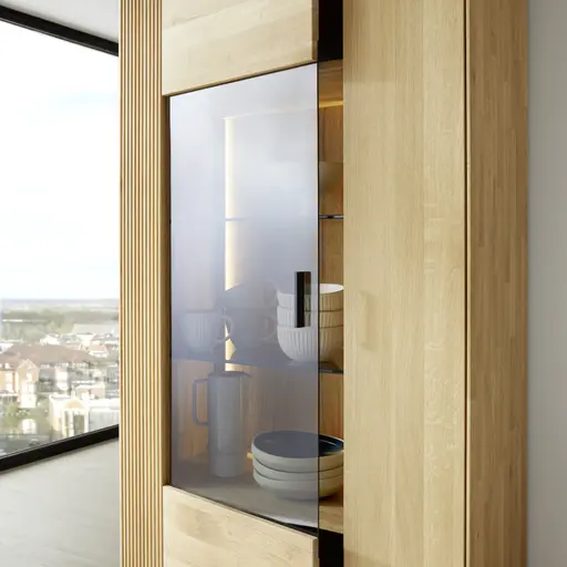 Vitrine Estana - inkl. Beleuchtung, Eiche massiv, legno