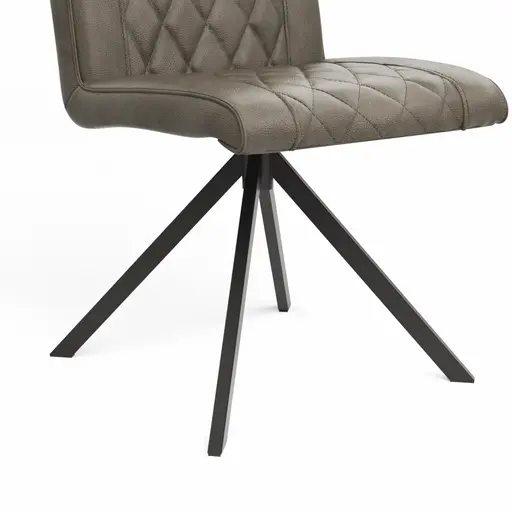 Stuhl Cambridge - drehbar, Leder, Taupe