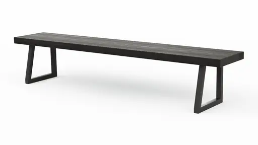 Holzbank Clifton - Breite ca. 220cm, Zerreiche massiv, smoked