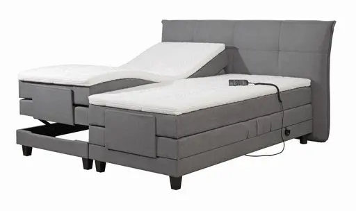 Boxspringbett - Liegefläche ca. 180x200 cm, motorische Verstellung, Stoff, Anthrazit 