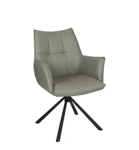 Armlehnstuhl MAKANA - drehbar, Stoff, Hellgrau