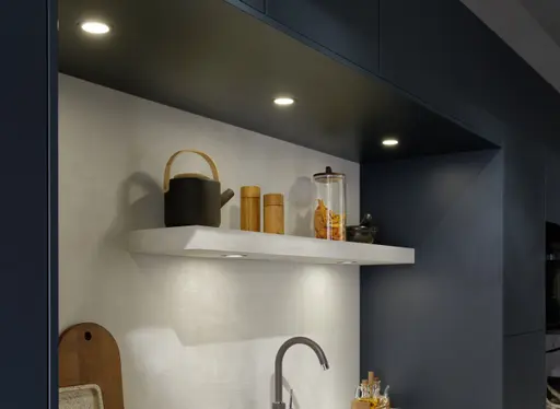 Inselküche 51.230 CO 1V2 525, Rillenoptik Eiche dunkel