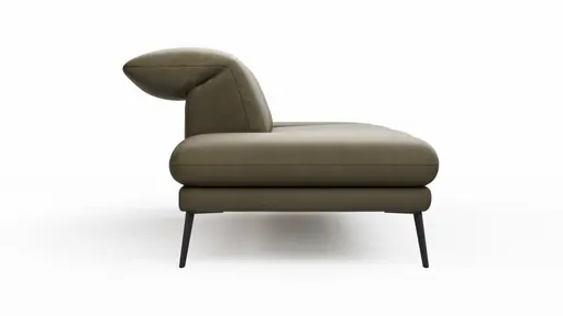 Sofa Elena - 2-Sitzer, Kopfteil/Armlehne verstellbar, Leder, Olive