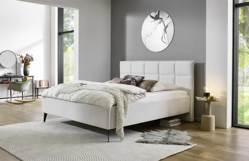 Polsterbett - Liegefläche ca. 180x200 cm, Stoff, Beige