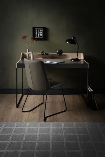 Schreibtisch - Eiche, Milk, Lack, Dunkelgrau