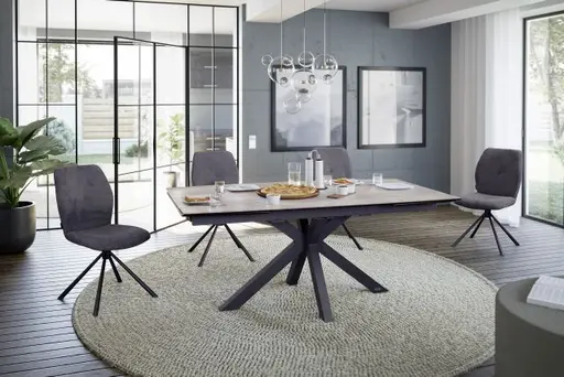 Esstisch MELANIA - ausziehbar, LB ca. 180x95, Keramik, Braun