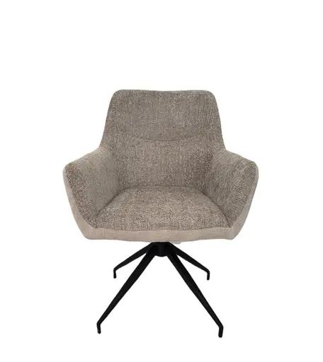 Armlehnstuhl MARYBEL - drehbar, Stoff, Latte Macchiato