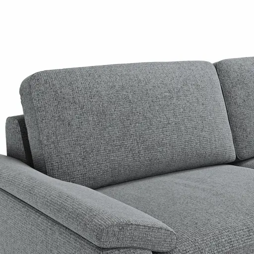 Ecksofa Oviedo - 2,5-Sitzer mit Ecke rechts, Stoff, Grau