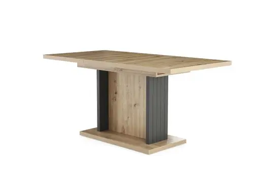 Esstisch - LB ca. 120x80 cm, inkl. Ausziehfunktion, Artisan Dekor, Anthrazit