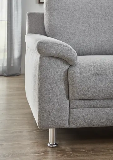 Ecksofa EM Athen - 2,5-Sitzer mit Ecke rechts, Stoff, Hellgrau