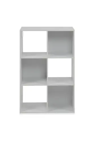 Regal - inkl. Stoffboxen, B ca. 60 cm, Weiß, Grau