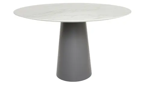 Esstisch Cono - LB 120x120 cm rund, Keramik, Weiß