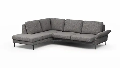 Ecksofa  Enna - Ecke links, 3-Sitzer, Sitzvorzug (motorisch), Stoff, Graphit