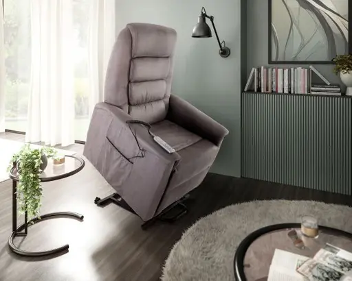 TV-Sessel MYRON - Aufstehhilfe, Relaxfunktion, Stoff, Braun