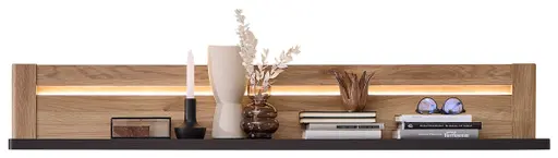 Wandboard - mit Beleuchtung, B ca. 148 cm, Eiche Nachbildung, Eiche dunkel Nachbildung