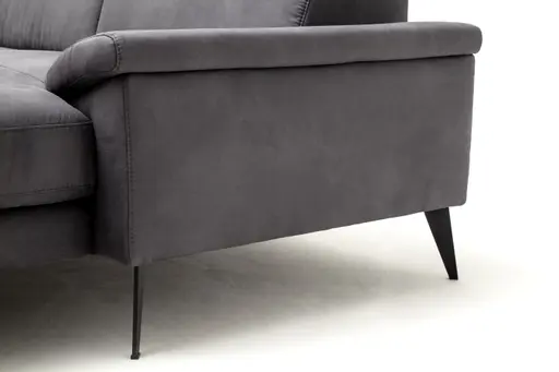 Ecksofa Anna - Longchair links mit 2,5-Sitzer inkl. Relaxfunktion (motorisch), Kopfteil verstellbar, Stoff, Stahl