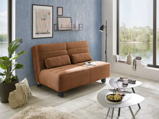 Faltsofa Easy - 2-Sitzer ohne Armlehne, ca. 140 cm inkl. Schlaffunktion, Stoff, Rot