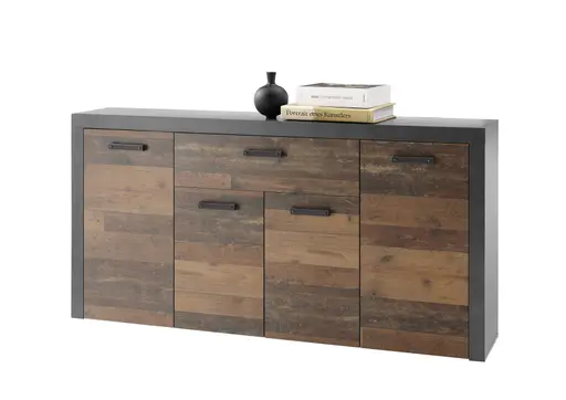 Sideboard - Vintage Dekor, Betonoptik Dunkelgrau