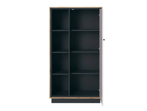 Regal- Eiche Dekor, Weiß Hochglanz