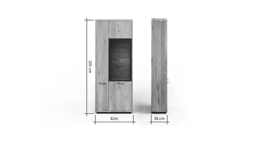 Vitrine Savannah - Wildeiche massiv, natur geölt