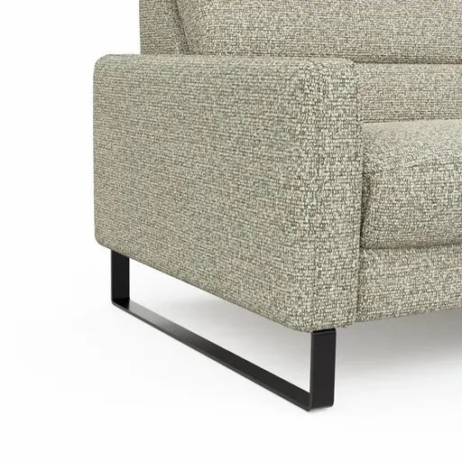 Ecksofa Valera - 3-Sitzer mit Longchair rechts inkl. Rückenlehne verstellbar, Stoff, Limone