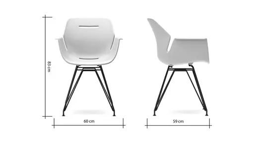 Armlehnstuhl Tooon - Kunststoffschale, Schwarz, Gestell Metall, Schwarz