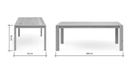 Esstisch Middleton - ausziehbar, LB ca. 200x95 cm, Asteiche massiv