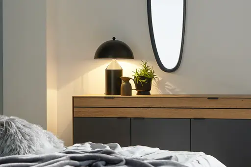 Kommode Scottsdale - Korpus Wildeiche, Front Lack Anthrazit