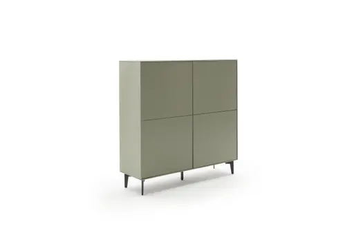 Highboard Casello - BHT ca. 120x127x37 cm, Lack Matt, Olivgrün