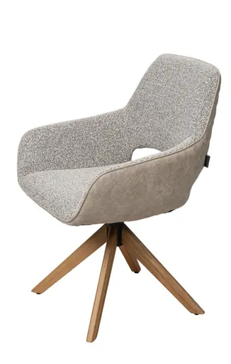 Armlehnstuhl MARIETTA - drehbar, Stoff, Hellbraun