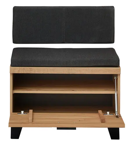 Garderobenpaneel mit Bank - B/H/T 70x108x31 cm, Wildeiche massiv 