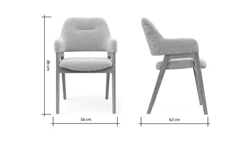Armlehnstuhl Flore 1 - Stoff, Steingrau