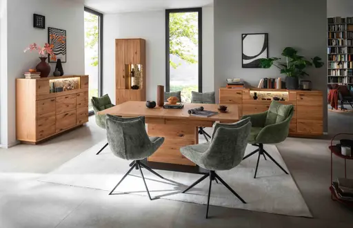 Sideboard - mit Beleuchtung, Eiche, teilmassiv