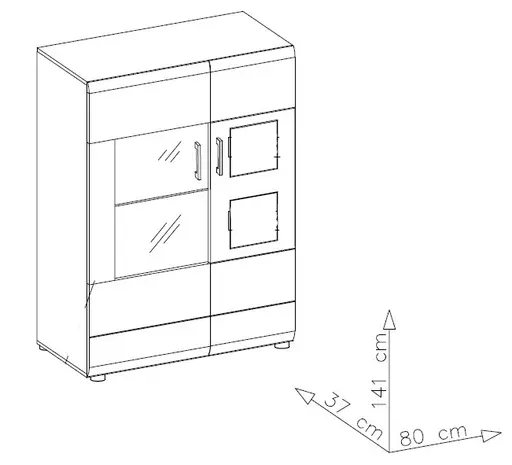 Wohnwand - mit Beleuchtung, Eiche Altholz Nachbildung, Kaschmir