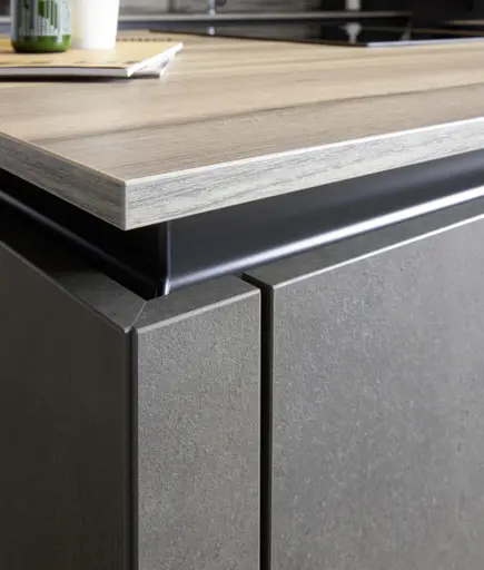 Inselküche 52.210 GL 2 524, Beton Schiefergrau Nachbildung