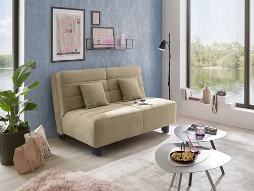  Faltsofa Easy - 2-Sitzer ohne Armlehne, ca. 140 cm inkl. Schlaffunktion, Stoff, Braun