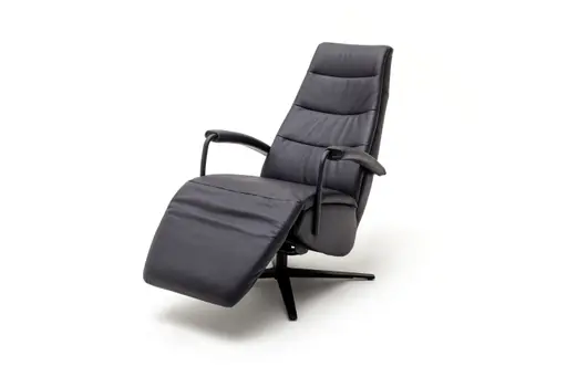 Relaxsessel Rafael - inkl. Relaxfunktion (motorisch), Leder, Schwarz