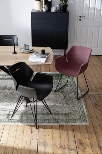 Armlehnstuhl Tooon - Stoff Beere, Kufe Schwarz