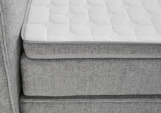 Boxspringbett- Liegefläche ca. 180x200 cm, Stoff, Grau