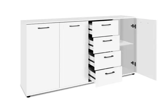 Sideboard- B ca. 160 cm, Weiß, Hochglanz