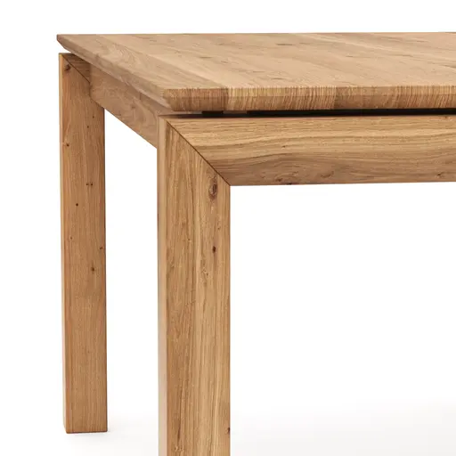 Esstisch Farmingdale - ausziehbar, Platte mit schräger Kante, LB ca. 160x90 cm, Eiche massiv, natur geölt