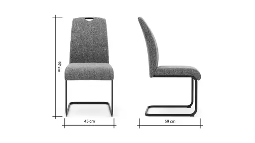 Freischwinger Dinner - Stoff, Anthrazit