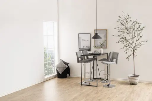 Barhocker - Stoff Hellgrau