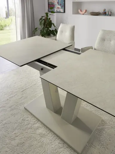 Esstisch Dinner - ausziehbar, LB ca. 160x 90 cm, HPL, Sand