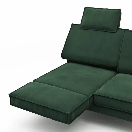 Sofa My - 2-Sitzer mit Rückenlehne/Armlehne verstellbar und Drehsitze, Stoff, Dunkelgrün