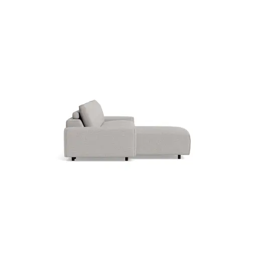 Ecksofa Serava - 2,5-Sitzer mit Longchair rechts, Stoff, Grau