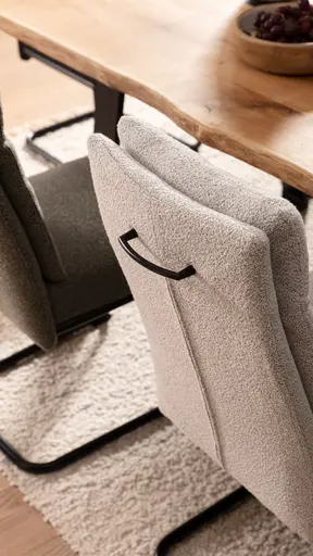 Freischwinger Ravina - Stoff, Creme