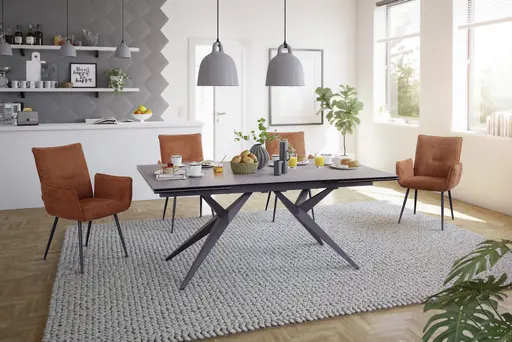 Armlehnstuhl MARCELA - Stoff, Kupfer